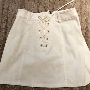 White lace up skirt